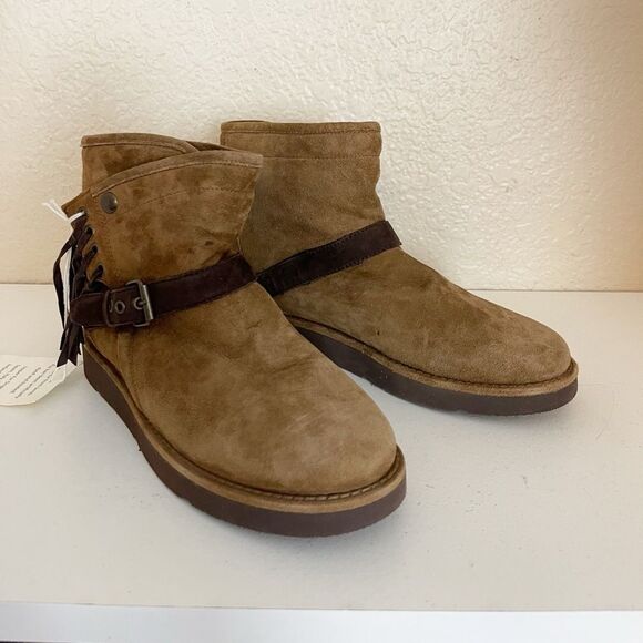 UGG Karisa tassel 1009251 luxe collection brown suede boots with fringe size 7 - Picture 10 of 16